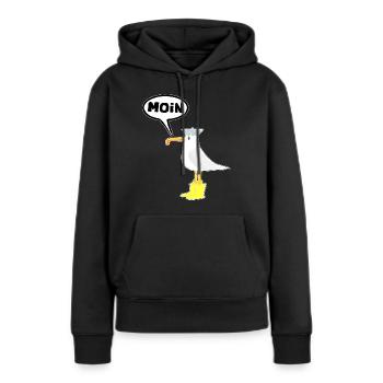 moin moin Möwe Gummistiefel Stiefel - Frauen Premium Bio Hoodie - Schwarz - Vorne - Julia (174cm)