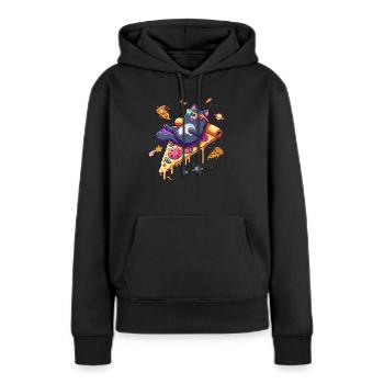 Cool Space Cat with Sunglasses - Women’s Premium Organic Hoodie - black - Front - Julia (174cm)