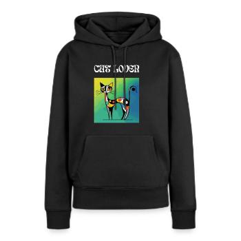 Katze Cat Lover Miró Kunst Katzenbesitzer Miau - Frauen Premium Bio Hoodie - Schwarz - Vorne - Julia (174cm)