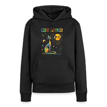 Katze Cat Lover Miró Kunst Künstler Katzendame - Frauen Premium Bio Hoodie - Schwarz - Vorne - Julia (174cm)