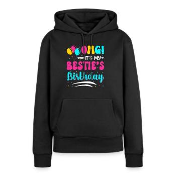 C’est l’anniversaire de ma meilleure amie ! - Sweat à capuche Premium bio Femme - noir - Devant - Julia (174cm)