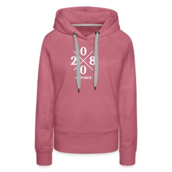 Minimal Birthday October 2008 - Simple - Women’s Premium Organic Hoodie - mauve - Front - Isabella (175cm)