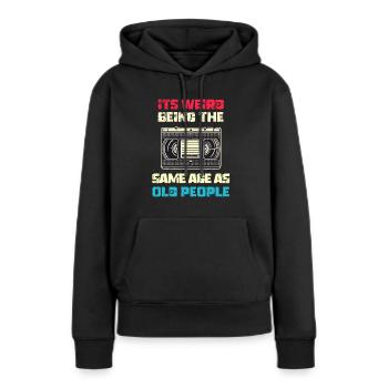 Jahrgang | Klassisch | Klassisch | Alt - Frauen Premium Bio Hoodie - Schwarz - Vorne - Julia (174cm)