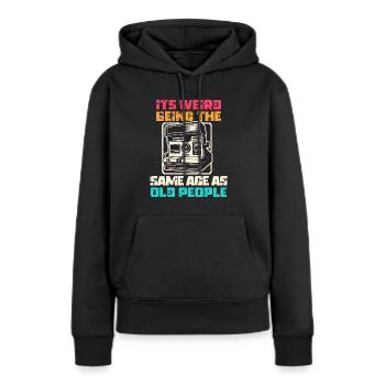 Jahrgang | Klassisch | Klassisch | Alt - Frauen Premium Bio Hoodie - Schwarz - Vorne - Julia (174cm)