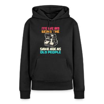 Jahrgang | Klassisch | Klassisch | Alt - Frauen Premium Bio Hoodie - Schwarz - Vorne - Julia (174cm)