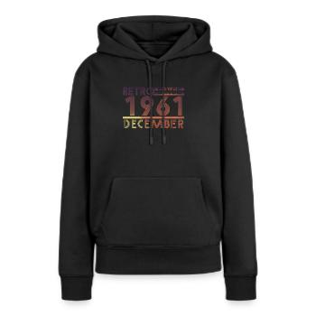 Retro Birthday December 1961 - Sunset line - Women’s Premium Organic Hoodie - black - Front - Julia (174cm)