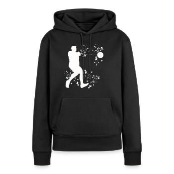 Lanceur de marteau Lancer de marteau Colorsplash - Sweat à capuche Premium bio Femme - noir - Devant - Julia (174cm)