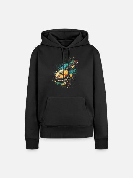 Banjo Graffiti - Frauen Premium Bio Hoodie - Schwarz