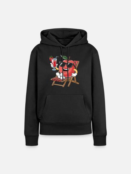 Peach - Frauen Premium Bio Hoodie - Schwarz