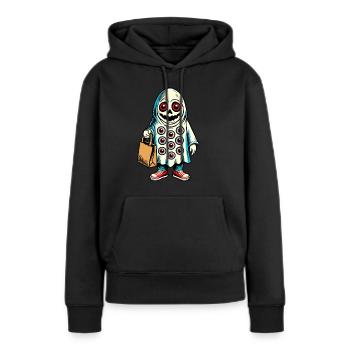 Gespenstische Party Trick Or Treat Streetwear - Frauen Premium Bio Hoodie - Schwarz - Vorne - Julia (174cm)