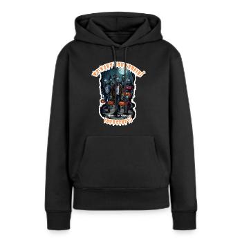 Funny Halloween Zombies Trick-or-Treating Unisex - Women’s Premium Organic Hoodie - black - Front - Julia (174cm)