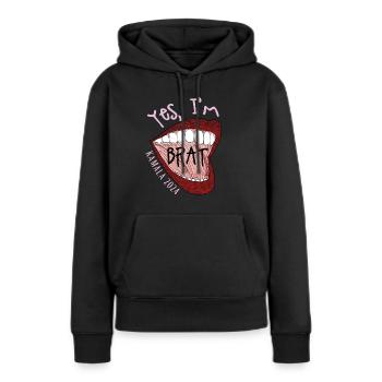 Schreckliche Göre - Frauen Premium Bio Hoodie - Schwarz - Vorne - Julia (174cm)