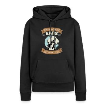 Nubian Goats: Big Ears, Selective Hearing - Women’s Premium Organic Hoodie - black - Front - Julia (174cm)