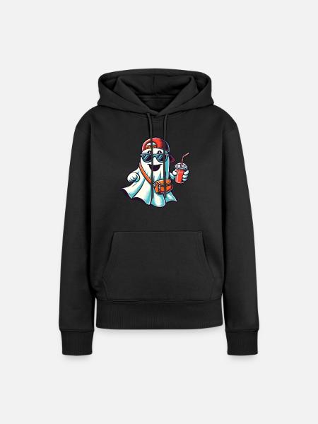 Boo-Jee Gespenst Lustiger Modischer Geist - Frauen Premium Bio Hoodie - Schwarz
