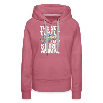 Tortue de mer Animal - Sweat à capuche Premium bio Femme - mauve - Devant - Isabella (175cm)