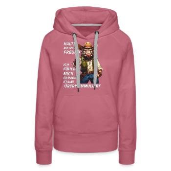 HALTE AUF MEIN FREUND ÜBERSTIMMULIERT - Frauen Premium Bio Hoodie - Malve - Vorne - Isabella (175cm)