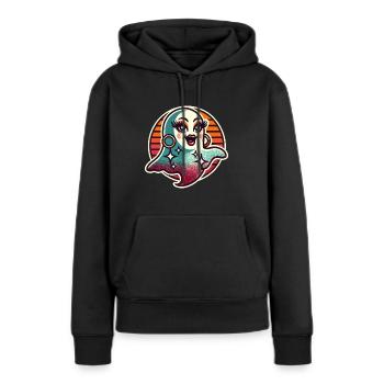 Drôle Glamour Goule Flashy Halloween - Sweat à capuche Premium bio Femme - noir - Devant - Julia (174cm)