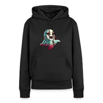 Drôle Glamour Goule Flashy Halloween - Sweat à capuche Premium bio Femme - noir - Devant - Julia (174cm)