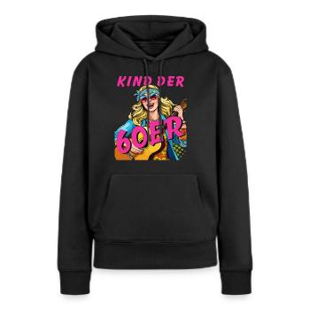 FRAU KIND DER 60er - Frauen Premium Bio Hoodie - Schwarz - Vorne - Julia (174cm)