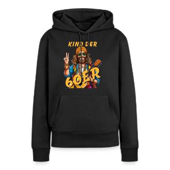 MANN KIND DER 60er - Frauen Premium Bio Hoodie - Schwarz - Vorne - Julia (174cm)