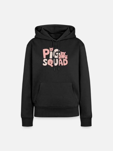 Schwein Gruppen Design Schwein Urlaub Bauernhof - Dame Premium hoodie, økologisk bomuld - sort