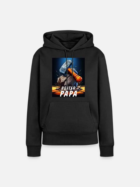 VA-THOR HAMMER BESTER PAPA - Frauen Premium Bio Hoodie - Schwarz