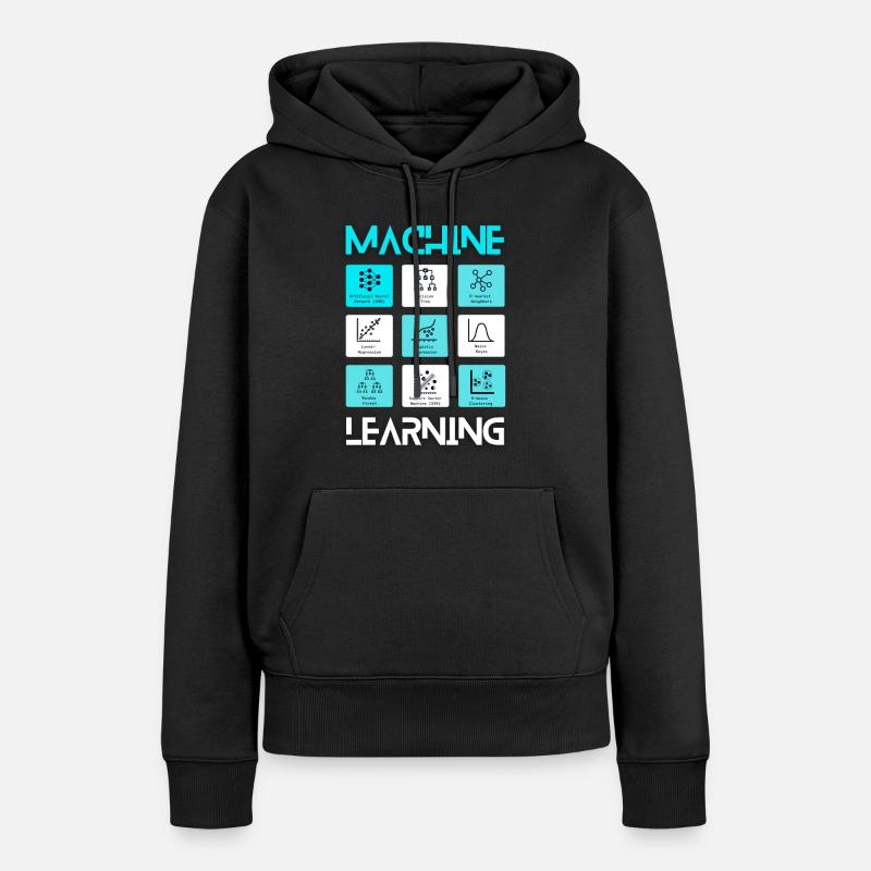 Machine Learning AI Deep AI Computer Science LLM CNN - Women’s Premium Organic Hoodie - black