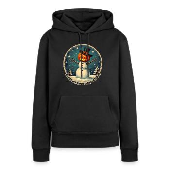 Effrayant Halloween Bonhomme de neige Unisexe Enfants - Sweat à capuche Premium bio Femme - noir - Devant - Julia (174cm)