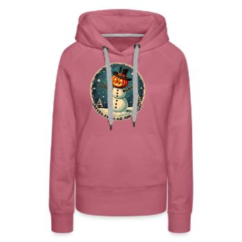 Frightening Halloween Snowman Unisex Kids - Women’s Premium Organic Hoodie - mauve - Front - Isabella (175cm)