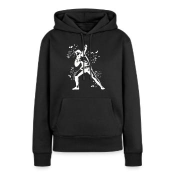 Lanceur de poids Colorsplash Lancer de poids - Sweat à capuche Premium bio Femme - noir - Devant - Julia (174cm)