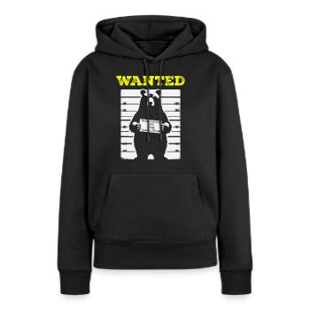Recherché : Ours brun hors-la-loi - Sweat à capuche Premium bio Femme - noir - Devant - Julia (174cm)