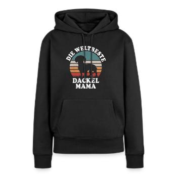 HUNDEFREUNDE TECKEL DACKELMAMA DACKEL GESCHENK - Frauen Premium Bio Hoodie - Schwarz - Vorne - Julia (174cm)