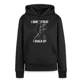 Ich Schwitze Nicht, Ich Kreide Boulder - Frauen Premium Bio Hoodie - Schwarz - Vorne - Julia (174cm)