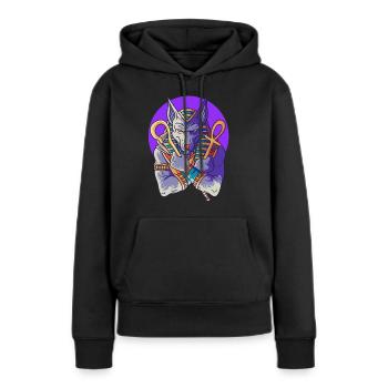 Hieroglyphen Anubis Ägyptische Mythologie - Frauen Premium Bio Hoodie - Schwarz - Vorne - Julia (174cm)
