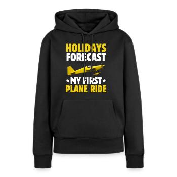 Urlaub Vorhersage Meine erste Flugreise - Frauen Premium Bio Hoodie - Schwarz - Vorne - Julia (174cm)
