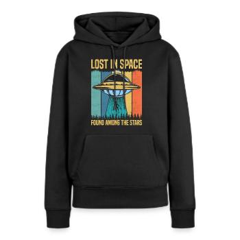 Lost in space Alien Design - Frauen Premium Bio Hoodie - Schwarz - Vorne - Julia (174cm)