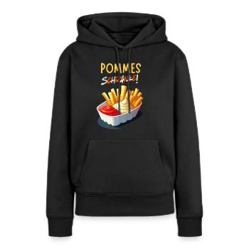 Pommes Schranke Ruhrgebiet Imbiss Wochenende Party - Frauen Premium Bio Hoodie - Schwarz - Vorne - Julia (174cm)