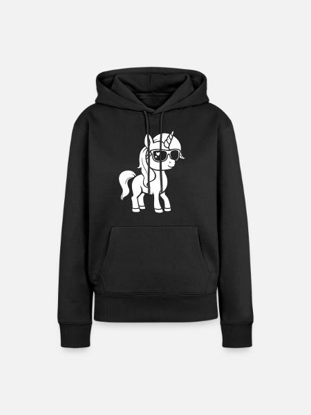 Pony - Frauen Premium Bio Hoodie - Schwarz
