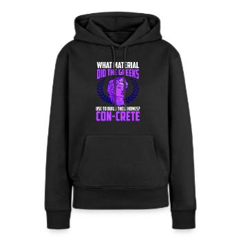 Material: Haben die Griechen die Mythologie verwendet - Frauen Premium Bio Hoodie - Schwarz - Vorne - Julia (174cm)