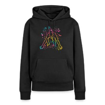 Weitspringer Weitspringen Kinder Weitsprung - Frauen Premium Bio Hoodie - Schwarz - Vorne - Julia (174cm)
