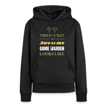 Voici à quoi ressemble un garde-chasse génial - Sweat à capuche Premium bio Femme - noir - Devant - Julia (174cm)