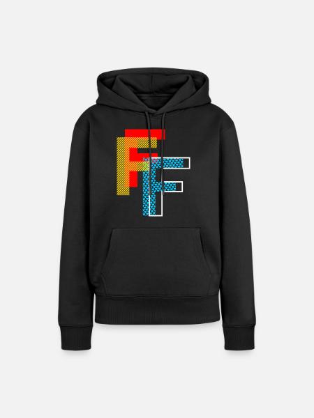 Das F - Frauen Premium Bio Hoodie - Schwarz