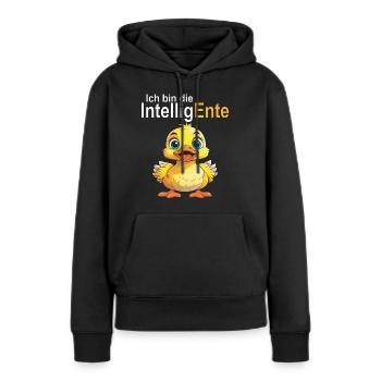Intelligent - Sweat à capuche Premium bio Femme - noir - Devant - Julia (174cm)