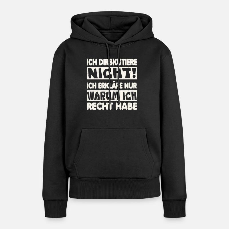 Je ne discute pas, j’explique - Sweat à capuche Premium bio Femme - noir