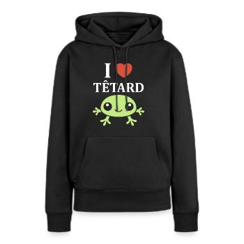 Têtard - Sweat à capuche Premium bio Femme - noir - Devant - Julia (174cm)