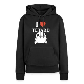 Têtard - Sweat à capuche Premium bio Femme - noir - Devant - Julia (174cm)