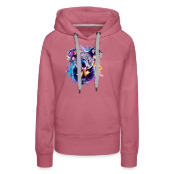 Koala - Frauen Premium Bio Hoodie - Malve - Vorne - Isabella (175cm)