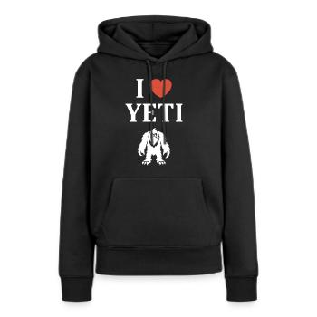 Yeti - Sweat à capuche Premium bio Femme - noir - Devant - Julia (174cm)