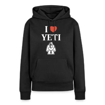 Yeti - Sweat à capuche Premium bio Femme - noir - Devant - Julia (174cm)