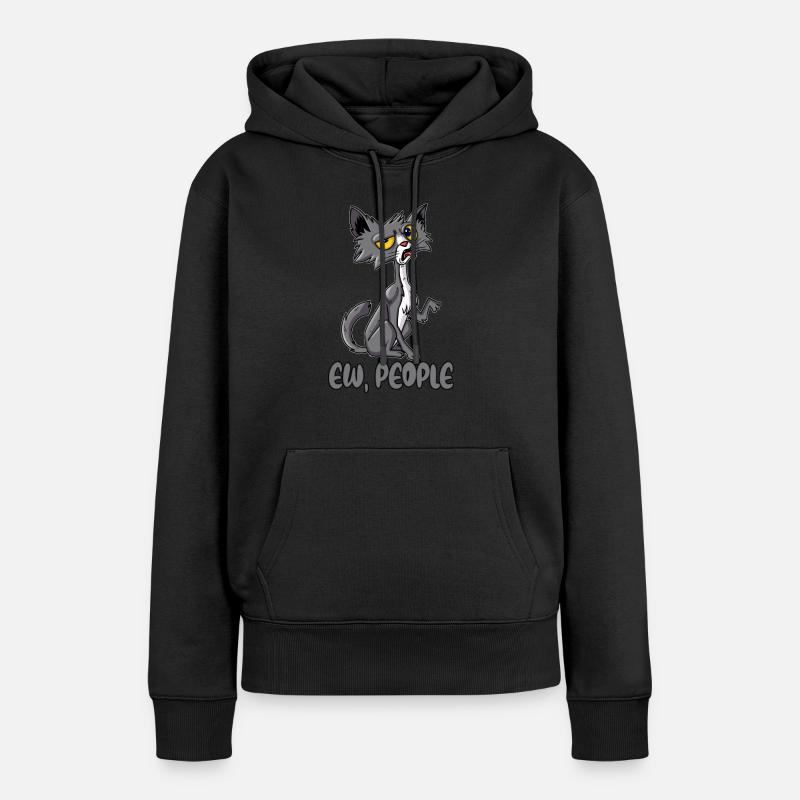 Drôle de chat Ew People cadeau - Sweat à capuche Premium bio Femme - noir